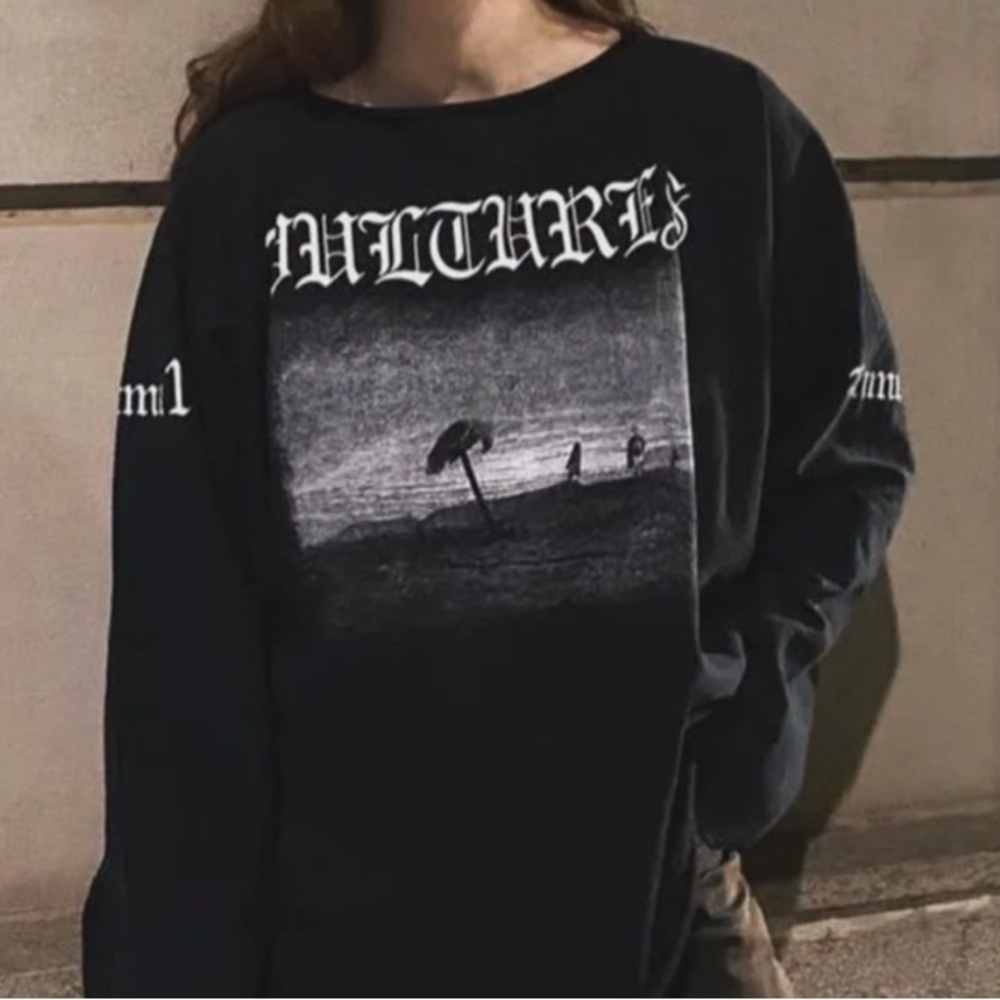 Yeezy Vultures Graphic Black Long Sleeve Shirt